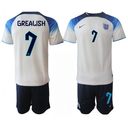 Camiseta de fútbol Inglaterra Jack Grealish 7 Niño 1ª equipación Copa Mundo 2022